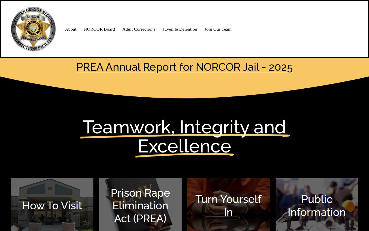 NORCOR Adult Corrections Sherman County release information