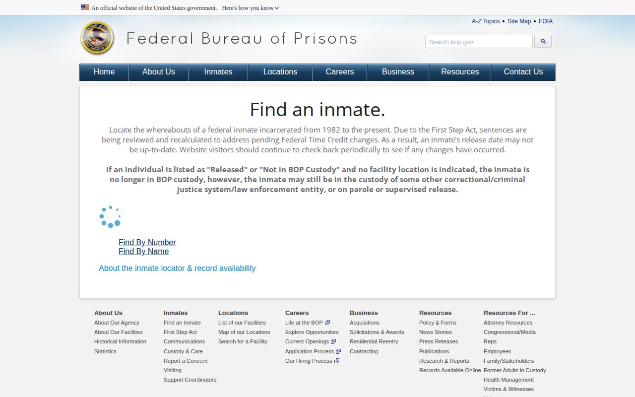 Federal BOP release search for a Sherman County linked inmate