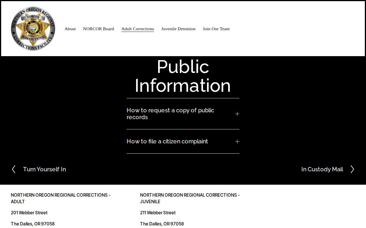 Sherman County release mugshot NORCOR records request channels