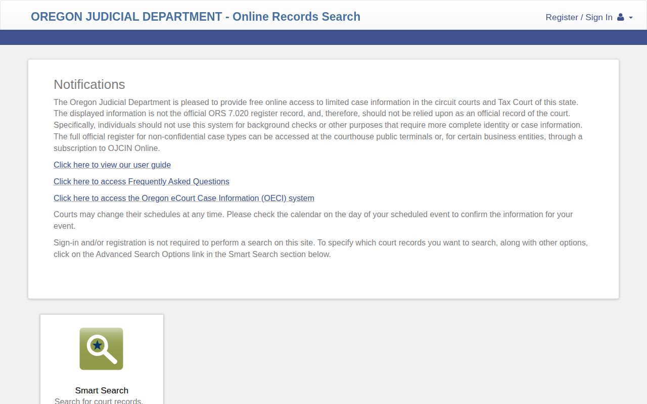 Oregon court search for Sherman County release dispositions